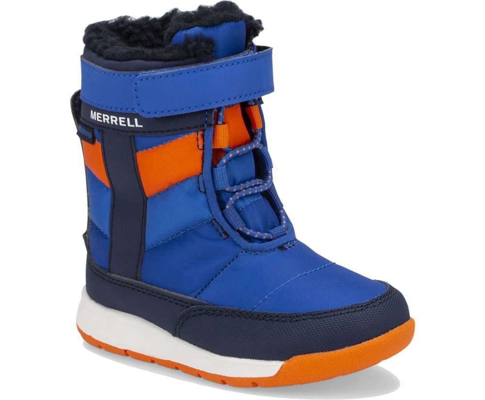 Botas Criança - Merrell Alpine Puffer Waterproof Jr. - Azuis/Laranja - NCZ135089